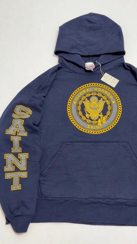SAINT Mxxxxxx HOODIE/SAINT/NVY Reflective Angel Hoodie Blue S-XL Original open mold Loose cut Comfortable fit Top printing technology 3M reflective paste Best reflective effect in the industry Correct version Original consistent main mark/wash mark/cherub anti-counterfeiting